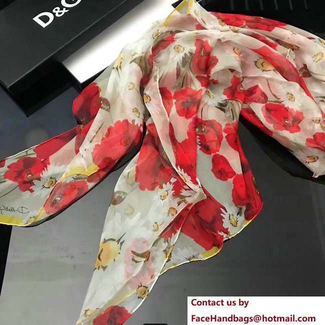 Dolce  &  Gabbana Flower Silk Scarf 2018